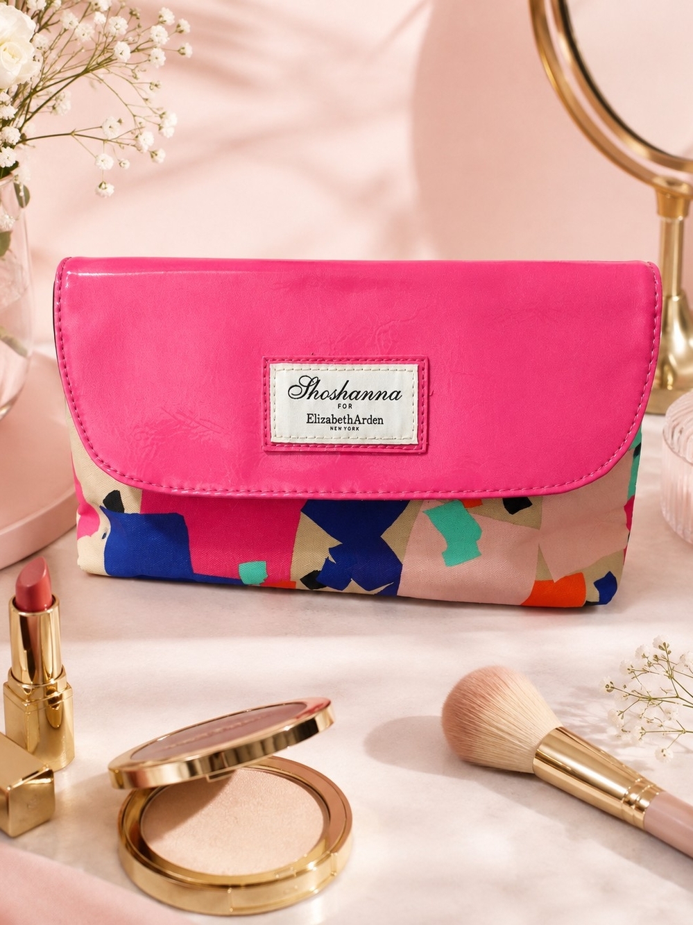 Elizabeth Arden Pink Multicolor Cosmetic Pouch